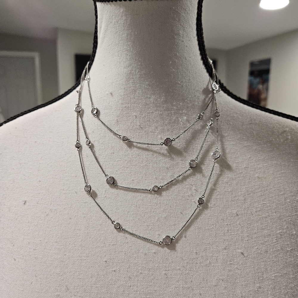 Elegant Silver Layered Necklace